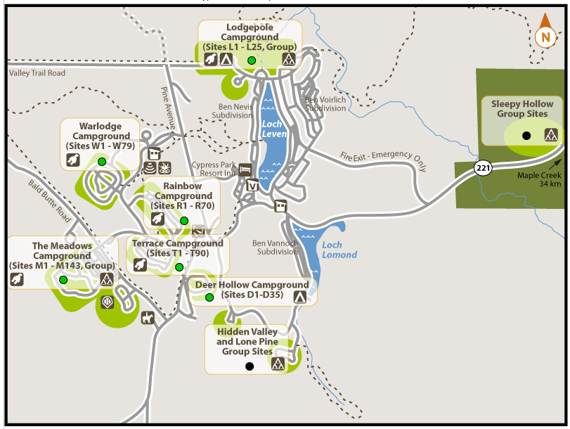 Cypress Hills Saskatchewan Campsite Map