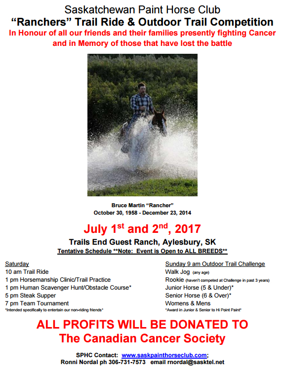 Saskatchewan Paint Horse Club Trail Ride